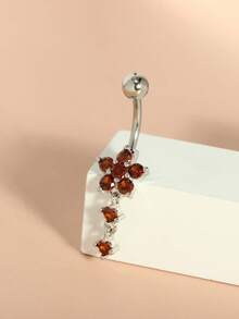 1 件吊坠肚脐环红色肚脐穿孔饰品蝴蝶心形花朵肚脐穿孔吊坠女士 14G 夏季海滩饰品 - Belly button ring - 查看 15