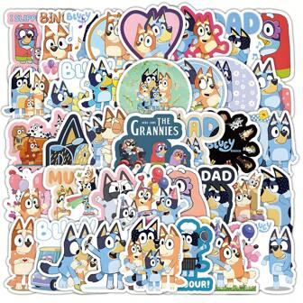  55 件动漫 Bluey 卡通贴纸创意防水贴花 DIY 装饰趣味笔记本手机行李箱笔记本电脑冰箱自行车卡哇伊涂鸦礼物