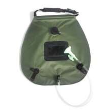 Solar-Heated Military Green Outdoor Camping Shower Bag – Portable Water Storage For Camping, Hiking, And Toiletry Use
