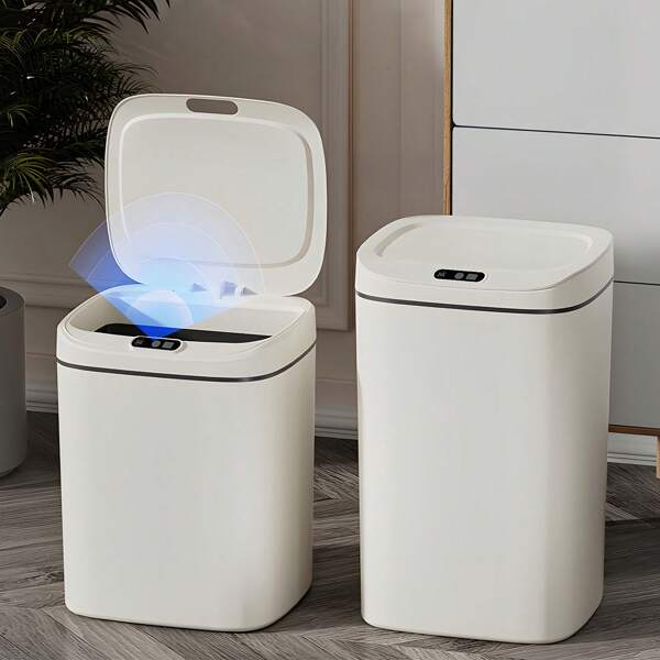Senmeo 3.17 Gallon / 4.23 Gallon Bathroom Trash Can With Lid,1PCS Non-Contact Automatic Motion Sensor, Smart Sensor Trash Can, Touch-Free Waterproof Trash Can, Electronic Auto On/Off Trash Can, Sealed Lid For Odor Prevention, Silent Closure, Multiple Capacity Options, Ideal For Kitchen, Bathroom, Living Room And Office