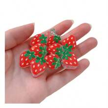 10/15 pièces Pince à cheveux de couleur bonbon douce, pince à frange simple et polyvalente, épingles à cheveux avec décoration de fleurs de fraise. Accessoires de cheveux élégants et pince à cheveux pour femmes