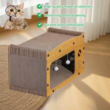 1 pieza Cama y poste rascador para gato 2 en 1, nido de mascota de estilo sencillo y fresco