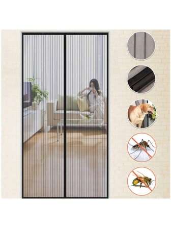 1pc Magnetic Mosquito Repellent Net Curtain, Magnetic Absorption Screen Door Curtain For Summer