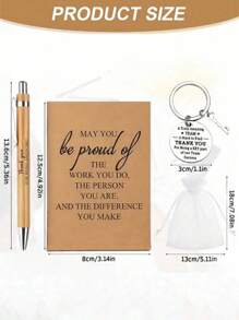 4 Stück/Set Teamgeschenk, Mitarbeitergeschenk, Stift, Mini-Notizbuch, inspirierender Schlüsselanhänger, Schlüsselring-Set, geeignet für Arbeiter, Freiwillige, Krankenschwestern, Lehrer, Kollegen, Teambuilding, Schulanfangszeit