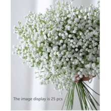 Set de 5 flores artificiales de Gypsophila blanca, ramos de Flor del Bebé falsa a granel con tallos de plástico, apropiados para decoración del hogar, decoración de mesa, arreglos florales DIY, decoraciones de boda y de fiesta, decoración de habitación