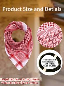 3-Piece Set Arabic Men's Headscarf, Middle East Dubai Shawl Scarf, Includes 1 Solid Bohemian Polyester Headband And 1 Hand-Knitted White Cap, Boho Style, Suitable For Middle East Travel/Arabic Outfit/Bohemian Fashion