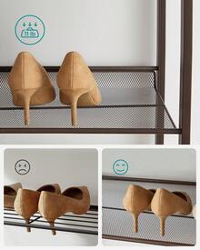 Shoe Rack, 8-Tier Shoe Organizer, Metal Shoe Storage For Garage, Entryway, Set Of 2, 4-Tier Stackable Shoe Shelf, With Adjustable Flat Or Angled Shelves, 32-40 Pairs - Đồng - Xem 8