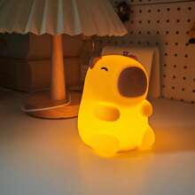 Capybara Night Light, Cute Animal Soft Silicone Touch Lamp, Dimmable, Rechargeable, Bedroom Decor Lamp, Adorable Gift For Holidays