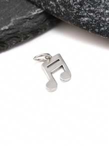 1pc Simple And Unique 925 Sterling Silver Music Note Charm DIY Pendant Delicate Jewelry Gift For Women Or Men