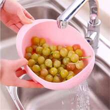 [Hot ]Rice Drain Basket Rice Filter Fruit And Vegetable Drain Sieve Kitchen Supplies Small Tools Multi-Purpose Christmas Kitchen Essentials - Pink - View 5