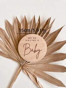 1 pieza Letrero de madera para anuncio de embarazo de bebé, placa de madera para anuncio de recién nacido, regalo para mamá embarazada, apropiado para nuevos padres y baby shower - color madera - Ver 6