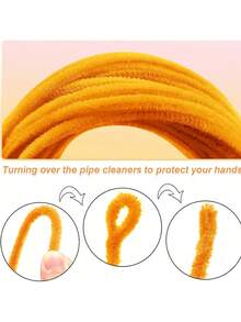 200 件金黄色管道清洁器工艺用品，管道清洁器套装，用于节日花环和派对礼品，手工 DIY 艺术和创意手工艺项目装饰