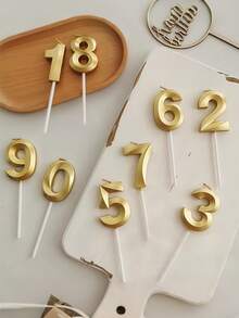 1 pieza Decoración para tarta con números de cera, decoración de tapa de tarta a la moda para fiesta de cumpleaños