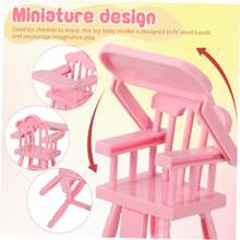 1 Set Carrito de muñeca en miniatura, Cochecito realista con trona para muñecas que fomenta el juego imaginativo para el rol, accesorios para casa de muñecas
