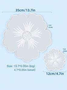 Large Resin Tray Silicone Mold, Flower Coaster Resin Silicone Mold, Flower Epoxy Resin Casting Mold, Suitable For DIY, Home Decor, Trays - White - View 10