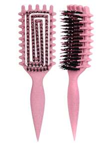 Cepillo definidor de rizos, cepillo para cabello rizado para rizos, ondas y espirales, definir, dar volumen, desenredar rizos de mujeres y niñas, reduce el tirón y el frizz del cabello