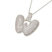 1pc Fashionable Gold A-Z 26 Bubble Letter Pendant Necklace, Suitable For Men & Women Daily Wear