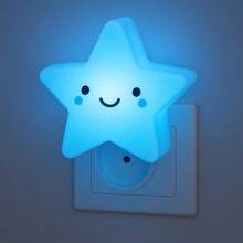 Mini Abajur De Tomada Luz Noturna Estrela Menino Menina Quarto Sala Luminária Led Bivolt