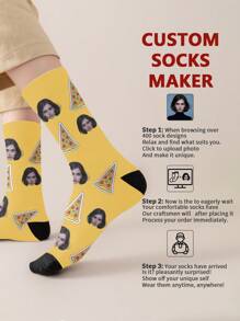 1 par de calcetines de tubo medio personalizados con rostro de mujer, pon cualquier rostro en los calcetines, calcetines personalizados con fotos, pares de imágenes personalizadas interesantes con calcetines de longitud media a larga, apropiados para el Día de San Valentín, cumpleaños, regalos y otras ocasiones