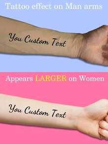 Custom Temporary Tattoos With YOUR Words Or Phrase - Personalized Tattoos - Fake Tattoos - Quote Tattoos - Phrase Tattoos - Word Tattoos - 5.7 Inches Long, Full A4 Sheet ( 8pcs- 24pcs, Due To The FONT And LENGTH Of The Text),Multi-Functional,Ornamental,Letter,Solid Color,Exquisite,Stylish,Vintage,Modern,Colorful,Leisure,Basics,Casual,Soft,Unique,Customized,Personalized,Custom,Ideal Gifts For Her,Girlfriend,Her,Boyfriend,Friends,Customized Temporary Tattoos,Street Casual Chic,Beauty & Health,Halloween Edit,Customized Headshots Tattoo Sticker - Multicolor - View 6