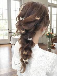 6 PIEZAS Pasadores de pelo pequeños de metal con mariposa, pasadores de pelo mini antideslizantes para flequillo y cabello lateral, estilo Y2K, accesorios de pelo vintage con diseño hueco, pasadores de estilo bohemio elegante para mujeres y niñas, pasadores de verano