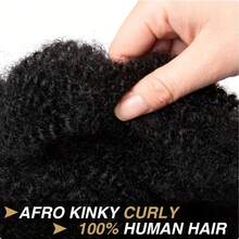 3pcs/Set Afro Kinky Curly Bulk Human Hair Extensions, Suitable For Boho Style, 30g/Pc, 10-18 Inches, Crochet Braiding Hair, Unisex Sports Style, Natural Look, Suitable For All Races, Natural Black