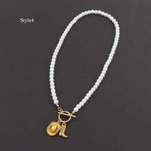 1 pieza Nuevo Collar Colgante de Estilo Vaquero Clásico Occidental con Sombrero y Bota, Cadena de Acero Inoxidable con Broche de Barra en T Dorado, para Mujer - collar - Ver 6