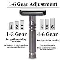 Adjustable Manual Razor Shaver, Double Edge Razor, Friendly R For Body & Face, Reusable Razor, Close And Smooth Wet Shaving, Adjustable Blade Angle, With 20 Blades, Idea Gitf Father And Boy Friend