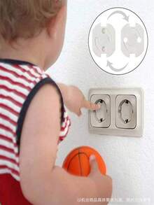 5/8/10/12/15/18/20/25/30件婴儿插头盖，白色儿童电源插座插头，欧洲标准插座保护器，无孔，防止触电，家用，ABS材质，适用于不常用的插座，易于安装和拆卸，标准插座装置