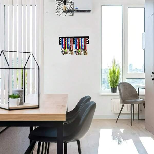 1pc Medal Display Rack, Metal Wall Art, Medal Wall Hanging Holder, For Family Competitions, Medal Display Rack, For Home Room Living Room Office Decor, For New Year Easter Party Decor