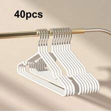 1/10/20/40/60 Pcs Adult Seamless Non-Slip Stainless Steel Clothes Hangers, Household