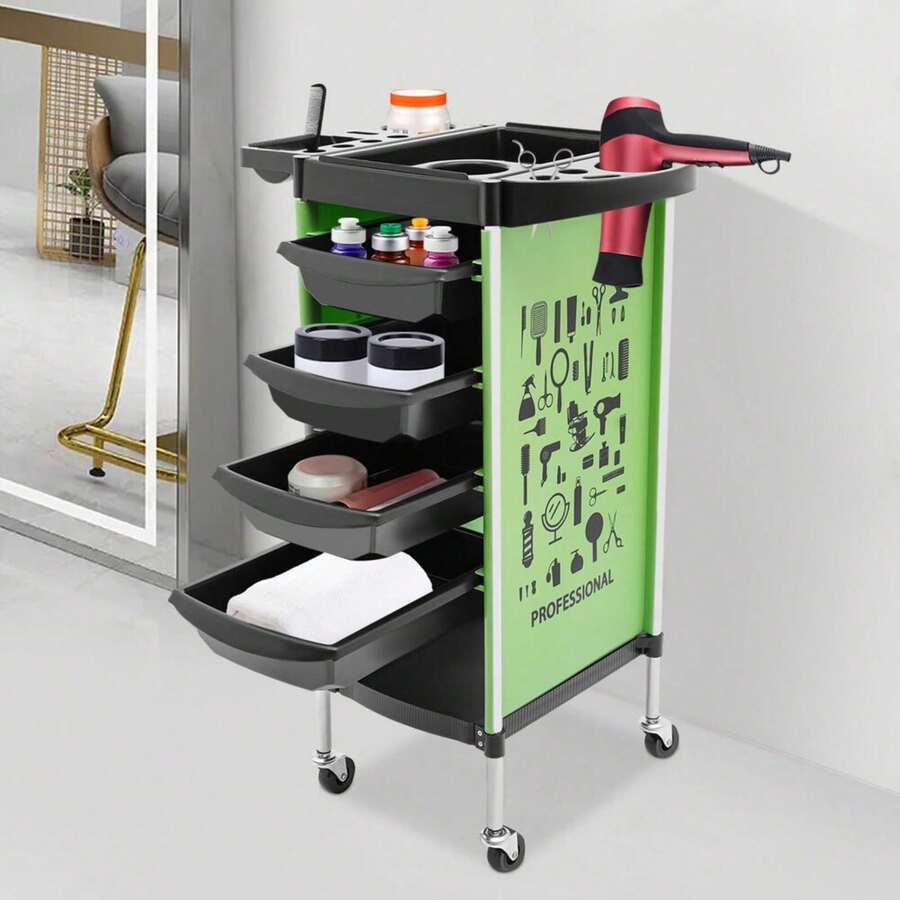 YUNRUX Storage Island & Carts - Green - View 1