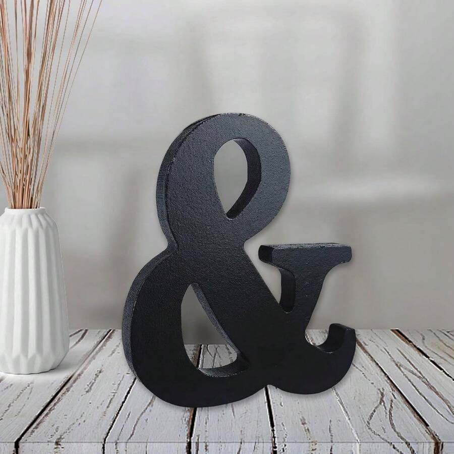 Local Delivery-- 4 Inch Black Wood Letters Unfinished Wood Letters For Halloween Decorative Standing Letters Slices Sign Board Decoration For Craft Home Party Projects (A) - & - View 1
