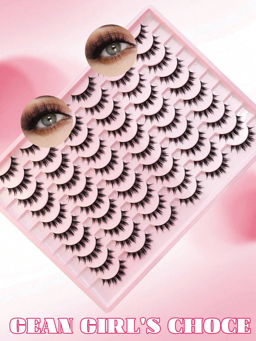 30 Pair Of Large Capacity One Piece Complete False Eyelashes Natural Appearance Fluffy Soft Light False Eyelashes Soft Pink Appearance Party Party Daily Trip Gift For Women Makeup Essential Eyelashes For Novices - lông mi mềm mại - Xem 1