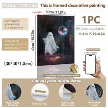 1pc, Canvas Hanging Painting, Framed Art Decoration, Hangable, Wall Art, Poster, Framed Wall Art, Cute Avant Garde Halloween Decorations, Disco Ball Spooky Party, Cute Halloween Spooky Paintings, Vintage Style Art, Disco Ball Poster, Avant Garde Dorm Room Wall Art, Autumn Decorations, Halloween Decorations, Halloween Autumn Decorations, Room Decorations, Dorm Room Decorations, Bedroom Decorations, Office Decorations, Holiday Party Decorations Home Decor Fall Decor