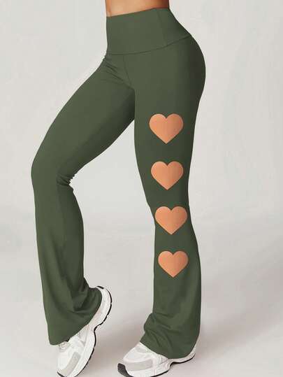 New Hollow Out Heart Solid Color Hole Pattern Sexy Yoga Pants Fitness Yoga Leggings Running Women Workout Gym Leggings