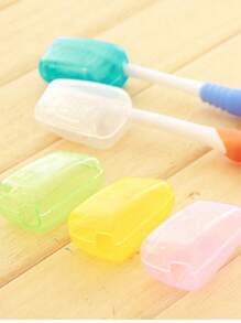 5pcs/10pcs Portable Toothbrush Case. School Supplies Student Toothbrush Head Cover. Travel Toothbrush Cap. Travel Toothbrush Protector. Bathroom Travel Essentials Holiday Travel Accessories