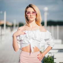 1pc Retro Rectangle Fashion Sunglasses Women Men ,Y2K Sunglasses, 90s Small Narrow Square Sunglasses,Summer Beach Glasses CK2322 - 013-F - 查看 2