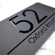 1 pieza Placa personalizada de número de casa acrílica moderna de doble capa con grabado 3D - Letrero de dirección exterior, diseño elegante, montaje en superficie, sin necesidad de electricidad, decoración del hogar, ornamental, reutilizable, multifuncional, elegante, exquisita, de alta calidad, personalizada, única, regalo ideal para él, ella, novio, novia, papá, mamá, familia, amigos, hijo, hija, estudiantes, trabajadores, niños, oficina, salón de té, escuela, hogar