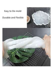 Large Resin Tray Silicone Mold, Flower Coaster Resin Silicone Mold, Flower Epoxy Resin Casting Mold, Suitable For DIY, Home Decor, Trays - White - View 8