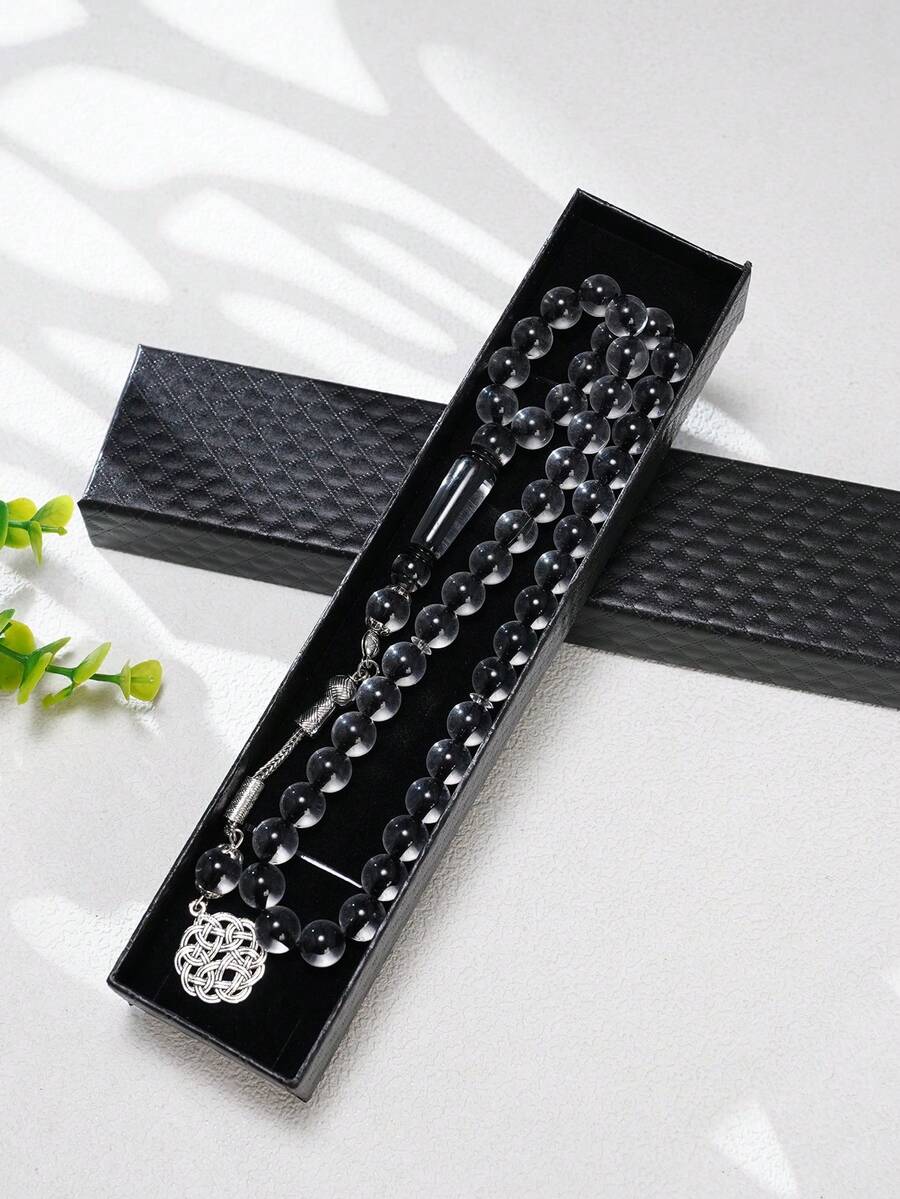 1 件 45 珠 10 毫米透明亚克力 Tasbih/Misbaha 祈祷珠手链,简约设计,适合穆斯林日常祈祷,情侣礼物,适合礼拜、节日 - 彩色 - 查看 1