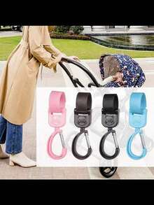 2pcs Baby Stroller Hooks For Bag, Electric Bottle Car Hanging Hook, High Landscape Car Hook Rotating Car Hanging Buckle Accessories-Hard Plastic, Light And Strong - Black - View 4