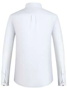 Oxford Shirts For Men Long Sleeve Mens Dress Shirts Casual Button Down Shirts With Front Pocket Regular Fit For Spring/Fall - trắng - Xem 2
