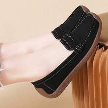 Solid Color Elegant Women Flat Loafers Casual Slip-On Shoes