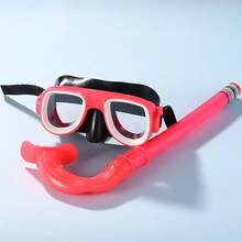 男女通用成人游泳呼吸管潜水面罩防雾带鼻罩探险系列，青少年浮潜装备，带干式顶部呼吸管防漏防雾全景呼吸管面罩，青少年浮潜套装，适合游泳浮潜，沙滩必需品，沙滩配件，泳池浮板