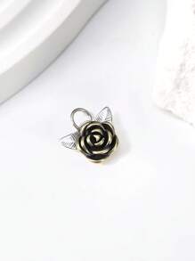 1 Stück einfacher und einzigartiger 925 Sterling Silber Wildrose Charm DIY Anhänger, zarter Schmuck als Geschenk für Frauen oder Männer