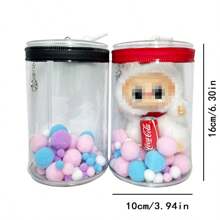 1 Pack Protective Case For LABUBU, Portable Figures Storage Bag With Bell Buckle, Clear Doll Hanging Box, School Supplies,Back To School