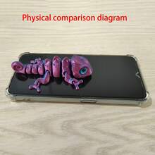 1 pieza/Set de 3 piezas Modelo de camaleón arcoíris degradado impreso en 3D con ojos realistas - Regalo perfecto para amigos y familiares - Decoración de escritorio artística - Miembros flexibles - Apto para fiestas y exhibición al aire libre - Decoración de pecera, ideal para regalos de Navidad y San Valentín (Color de ojos aleatorio) - Multicolor - Ver 9