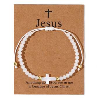 Cross Bracelet Boho Beaded Weaving Bracelet, Fashionable Jewelry Bracelet, Perfect Gift For Friends, Relatives, Mother's Day, Suitable For Daily Wear, Spring
