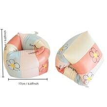 1 pieza Flotador inflable con estampado de flores de PVC, manga de flotación para piscina, artículo esencial para la playa, accesorio de playa - Multicolor - Ver 7